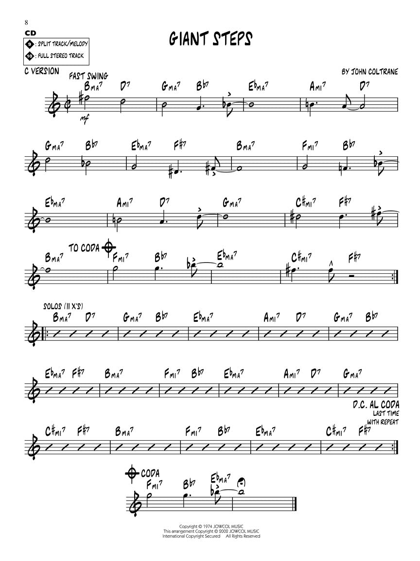 John Coltrane - Jazz Play Along Volume 13 Book/Cd