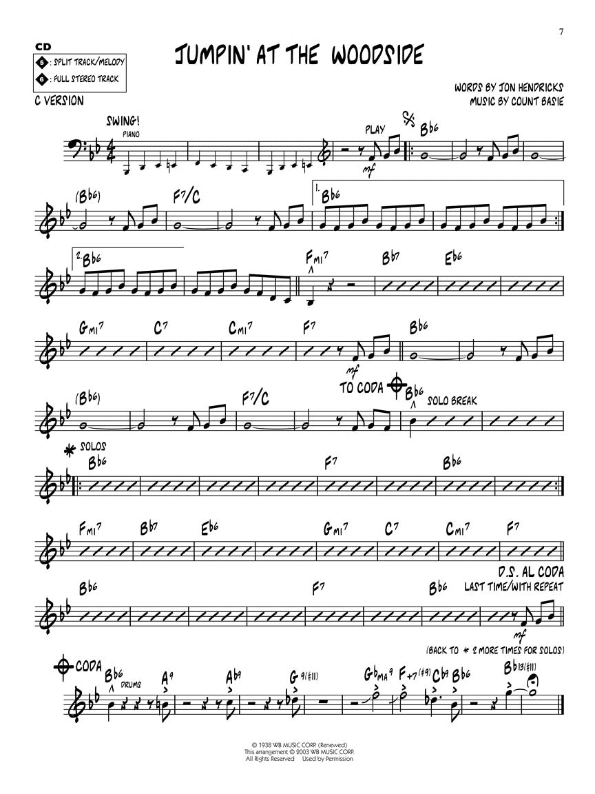 Count Basie - Jazz Play Along Volume 117 Book/Cd