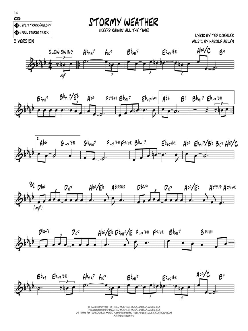 Harold Arlen - Jazz Play Along Volume 18 Book/Cd