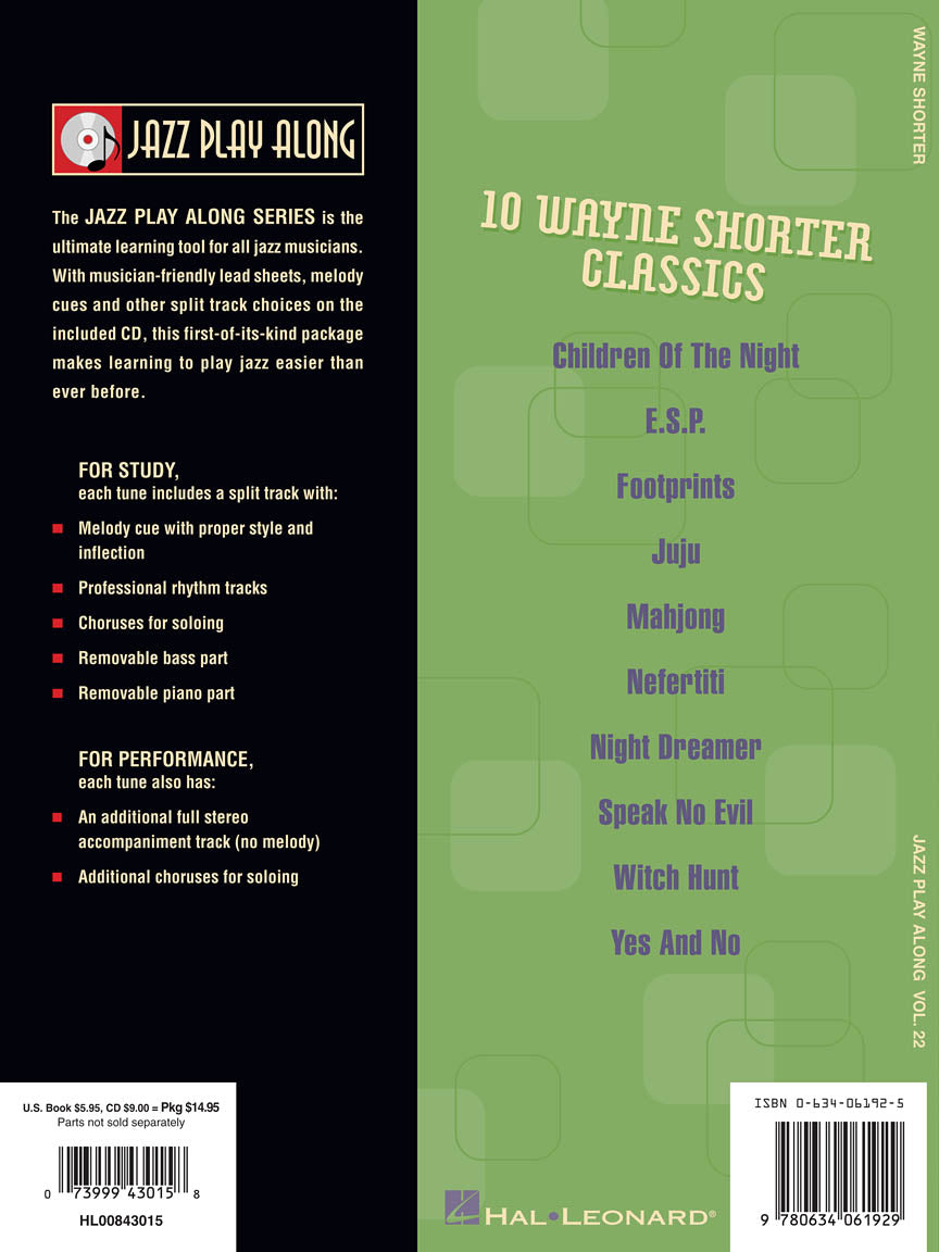 Wayne Shorter - Jazz Play Along Volume 22 Book/Cd