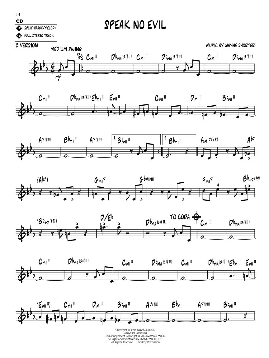 Wayne Shorter - Jazz Play Along Volume 22 Book/Cd