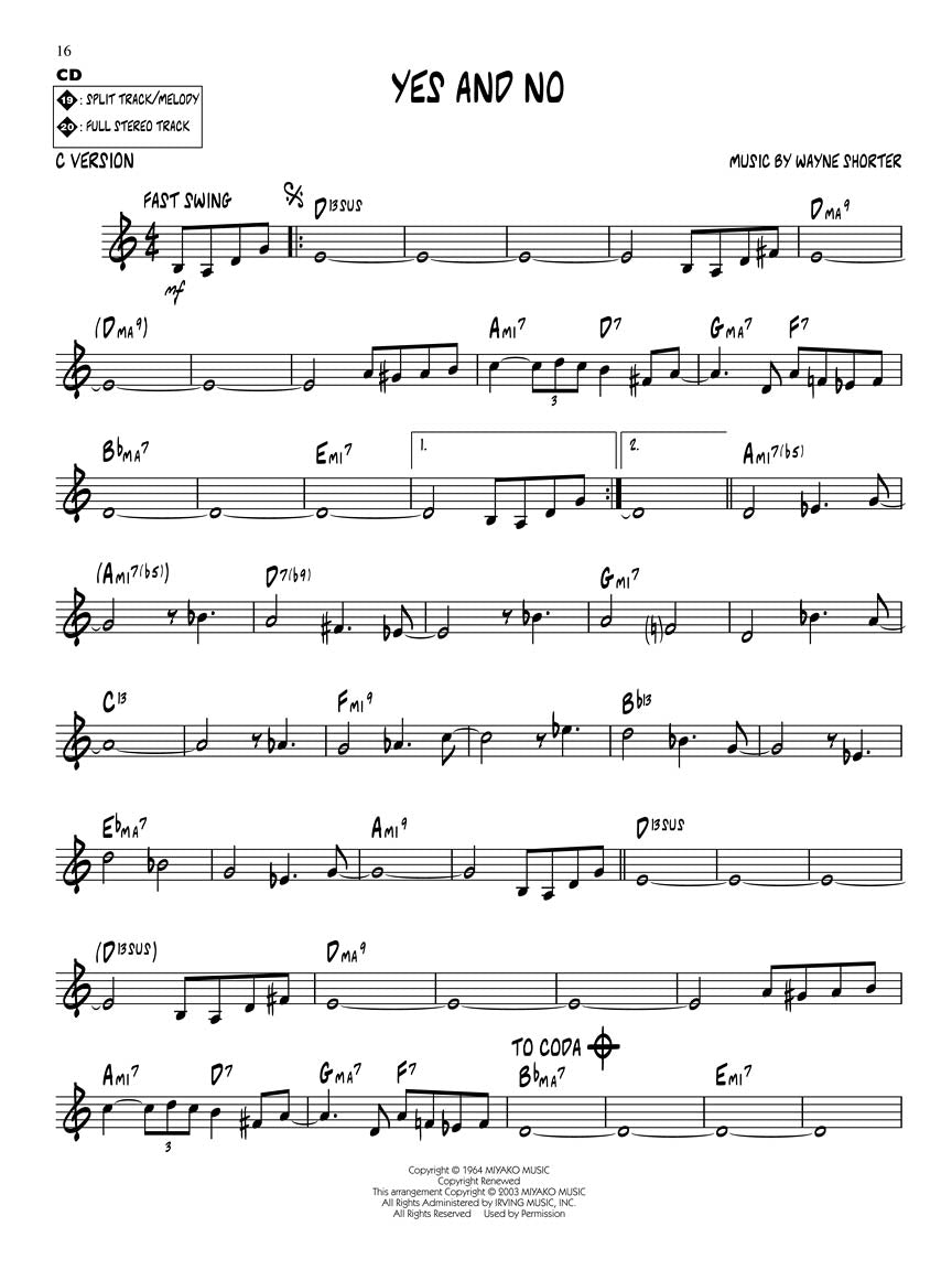 Wayne Shorter - Jazz Play Along Volume 22 Book/Cd