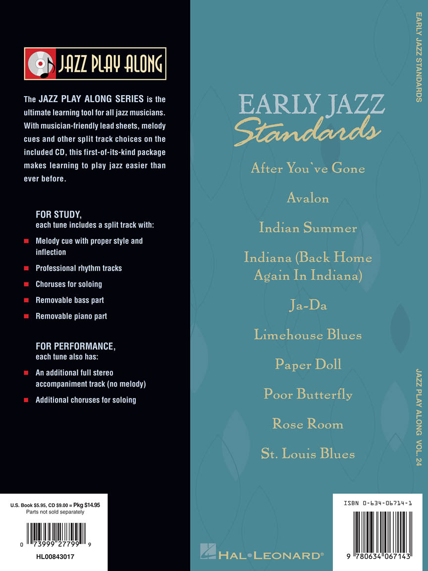 Early Jazz Standards - Jazz Play Along Volume 24 Book/Cd