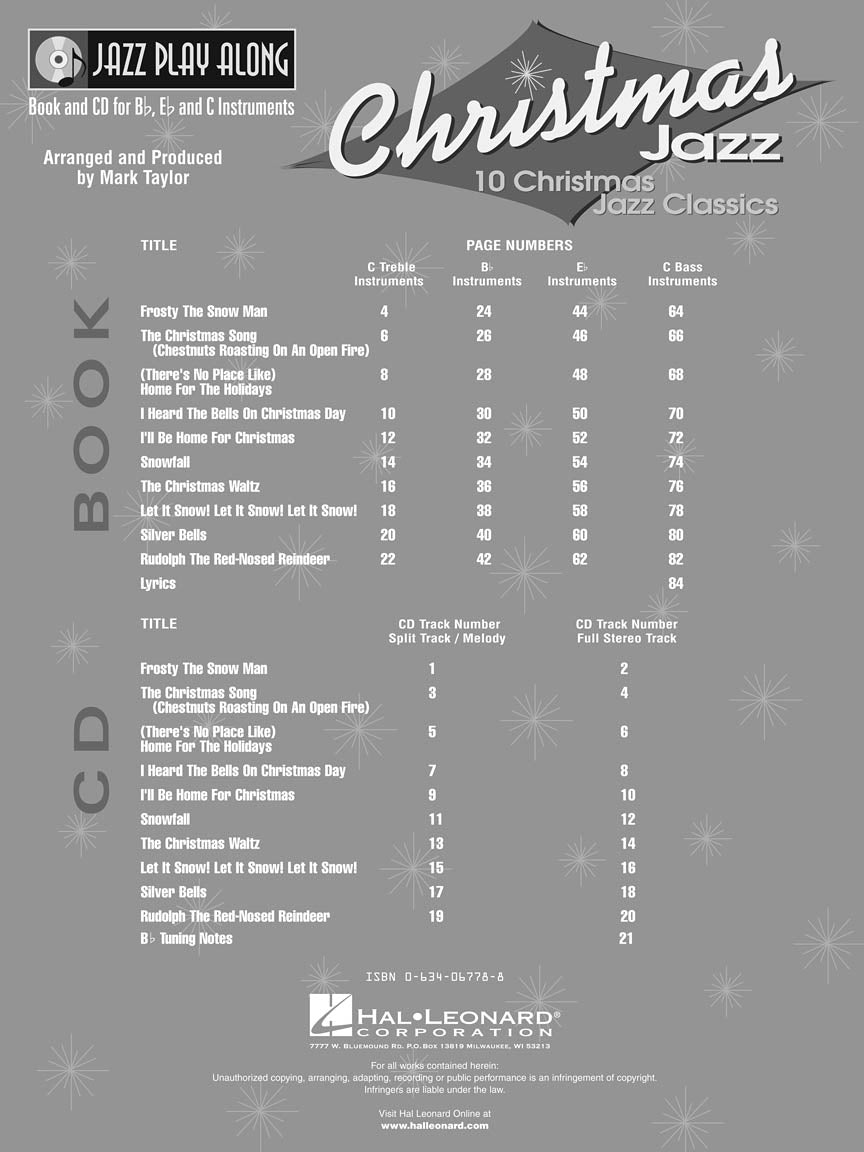 Christmas Jazz - Jazz Play Along Volume 25 Book/Cd