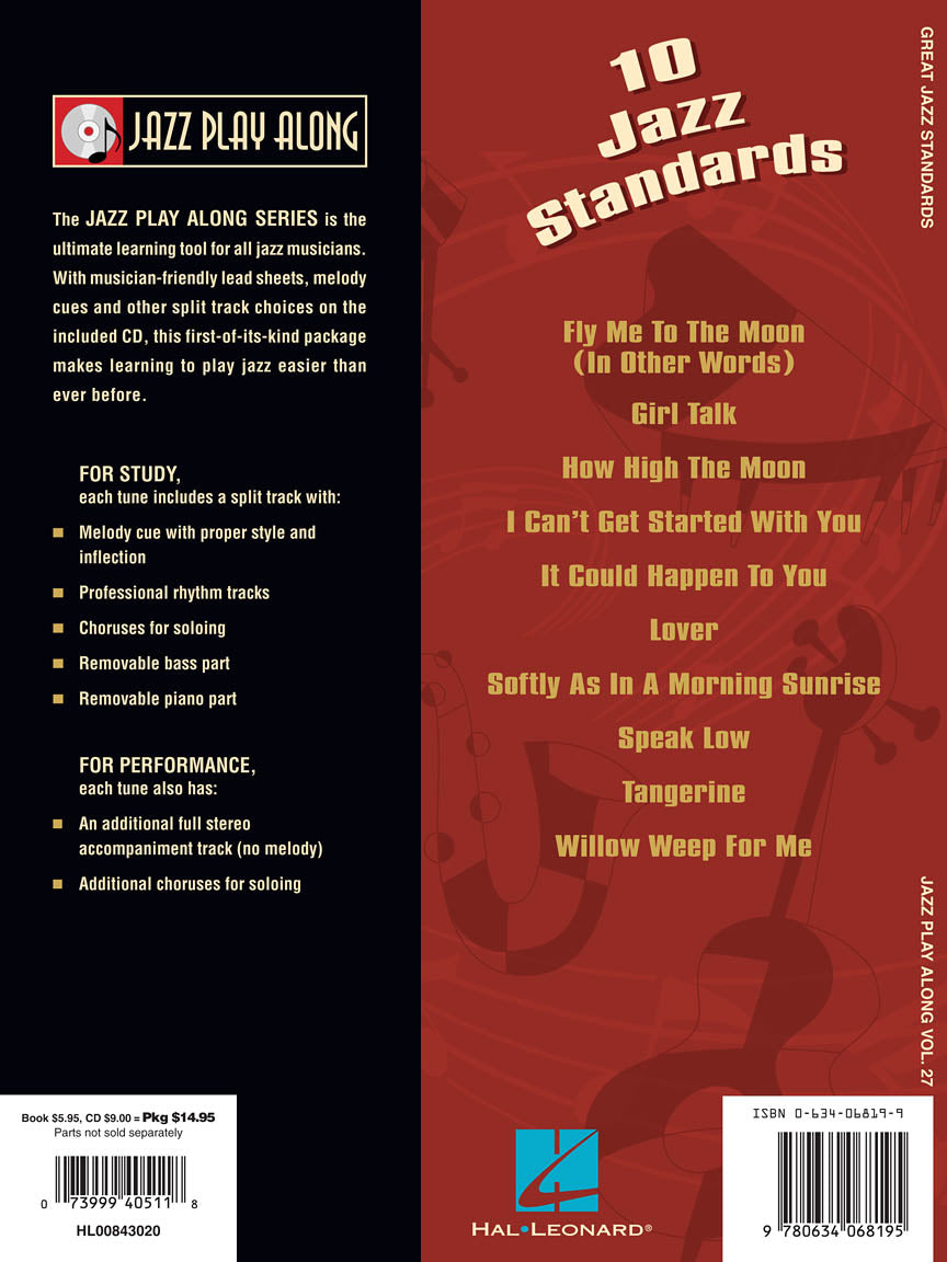 Great Jazz Standards Jazz Play Along Volume 27 Book/Cd