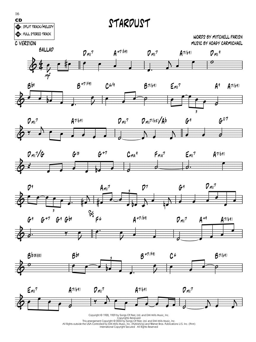 All Time Standards - Jazz Play Along Volume 34 Book/Cd