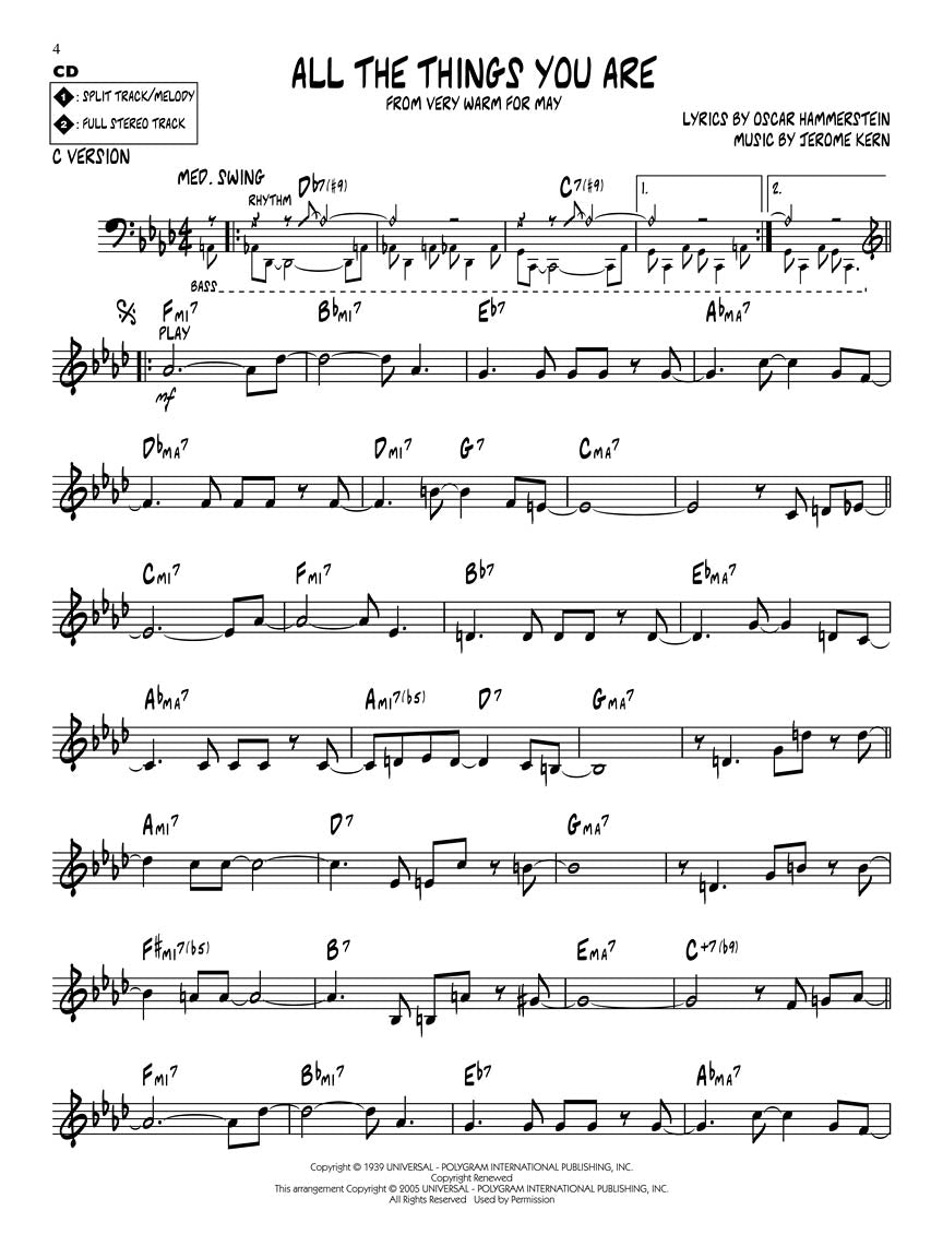 Jerome Kern - Jazz Play Along Volume 39 Book/Cd