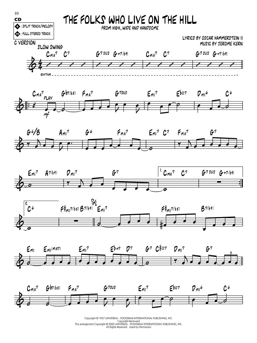 Jerome Kern - Jazz Play Along Volume 39 Book/Cd