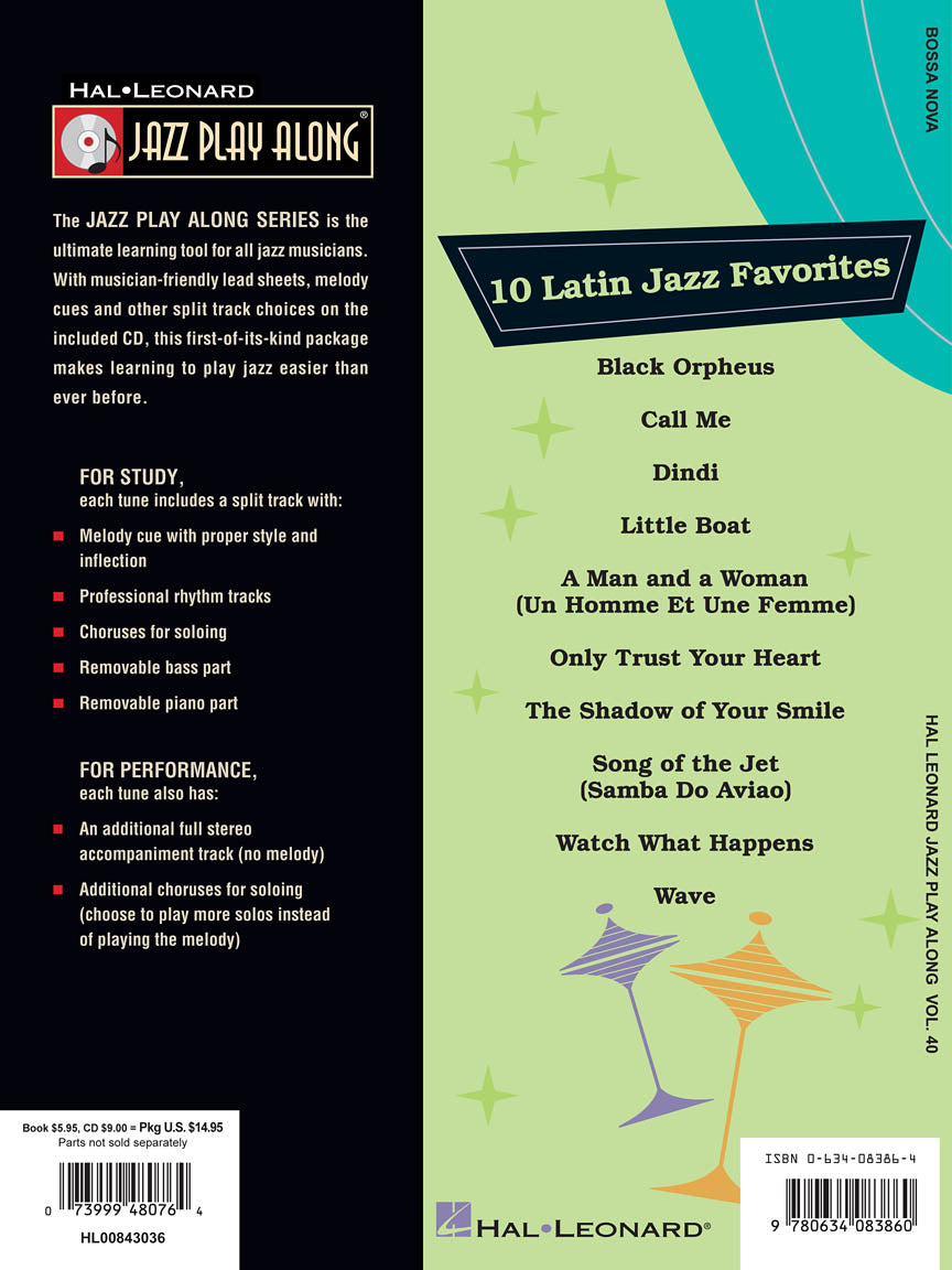 Bossa Nova Jazz Play Along Volume 40 Book/Cd