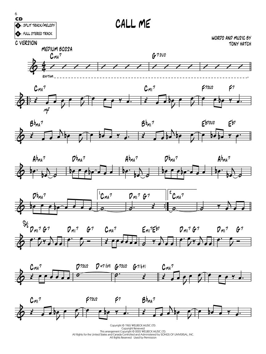 Bossa Nova Jazz Play Along Volume 40 Book/Cd