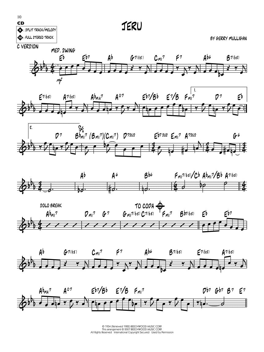 Gerry Mulligan - Jazz Play Along Volume 42 Book/Cd
