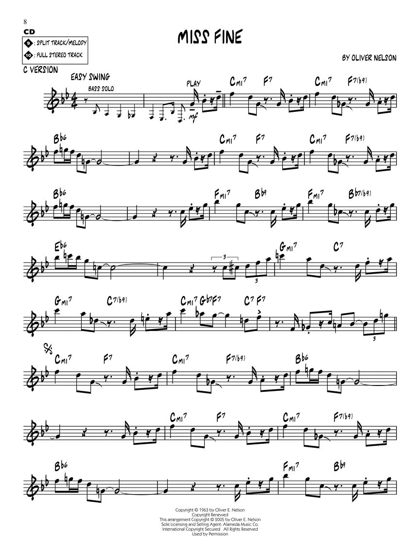 Oliver Nelson Jazz Play Along Volume 44 Book/Cd