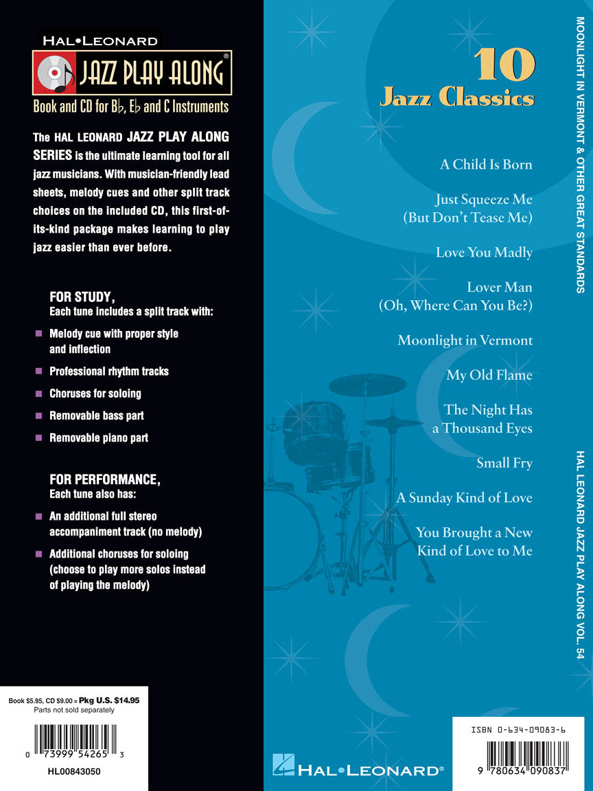 Moonlight In Vermont - Jazz Play Along Volume 54 Book/Cd
