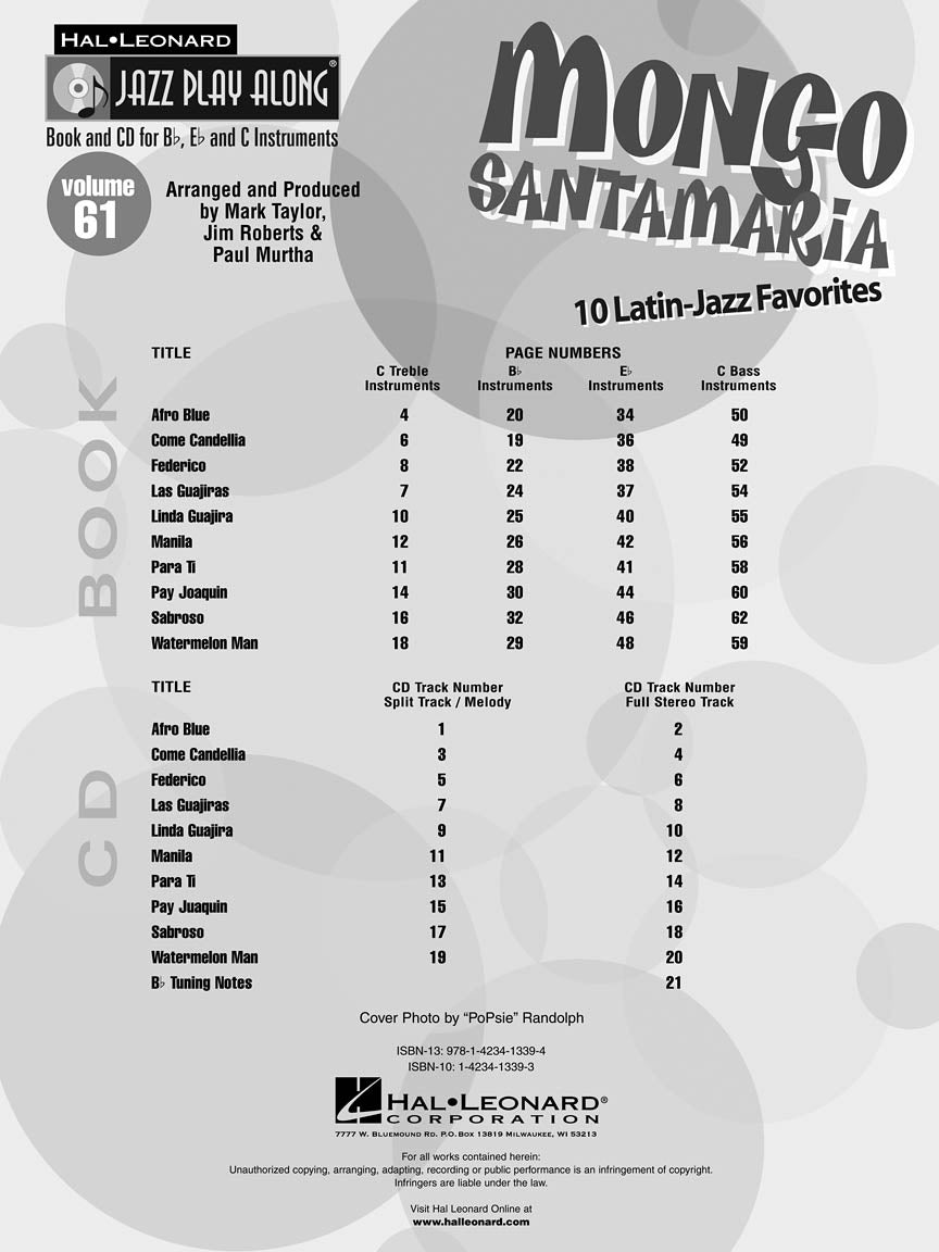 Mongo Santamaria - Jazz Play Along Volume 61 Book/Cd