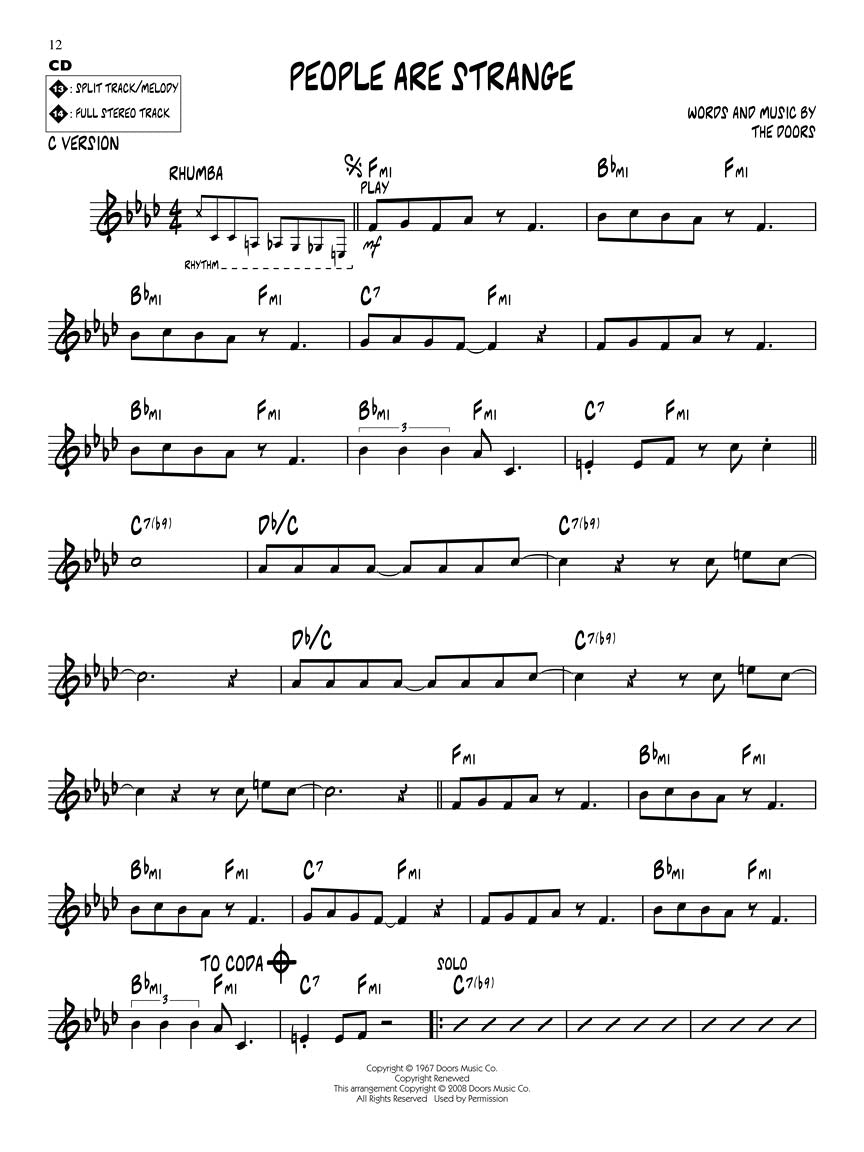 The Doors - Jazz Play Along Volume 70 Book/Cd