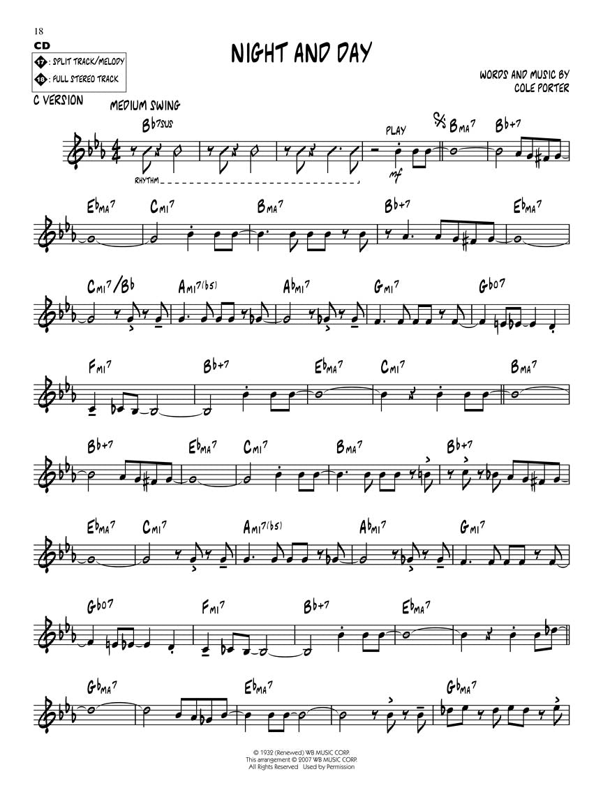 Cole Porter Classics - Jazz Play Along Volume 71 Book/Cd