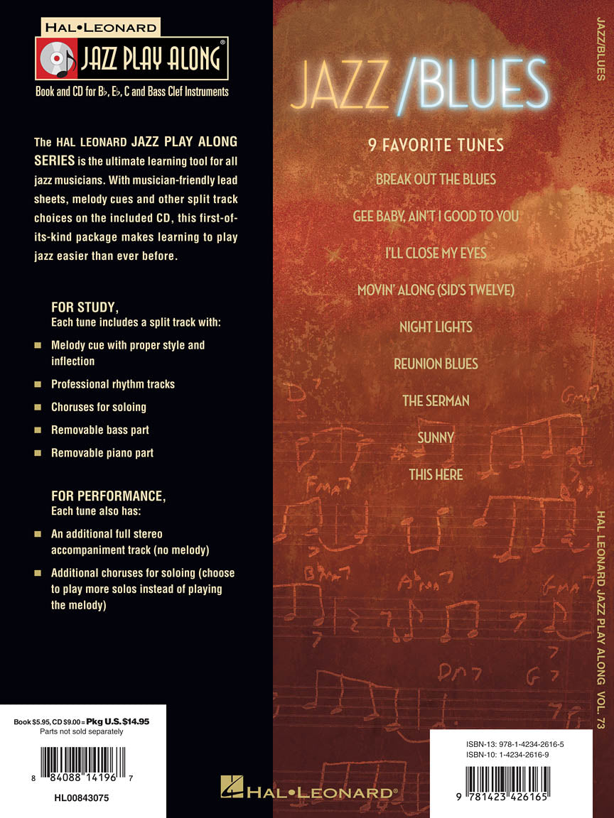 Jazz / Blues - Jazz Play Along Volume 73 Book