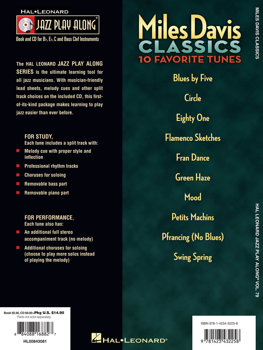Miles Davis Classics - Jazz Play Along Volume 79 Book/Cd