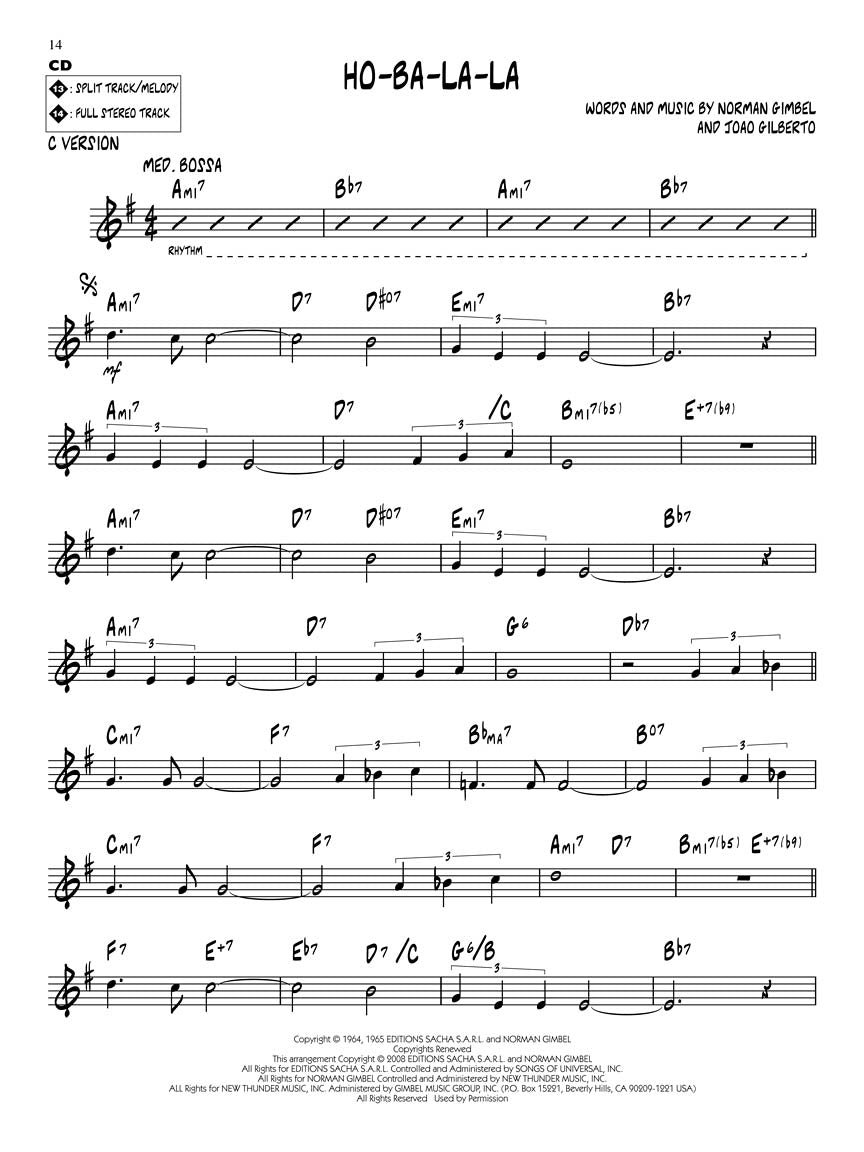 Bossa Nova Classics - Jazz Play Along Volume 84 Book/Cd