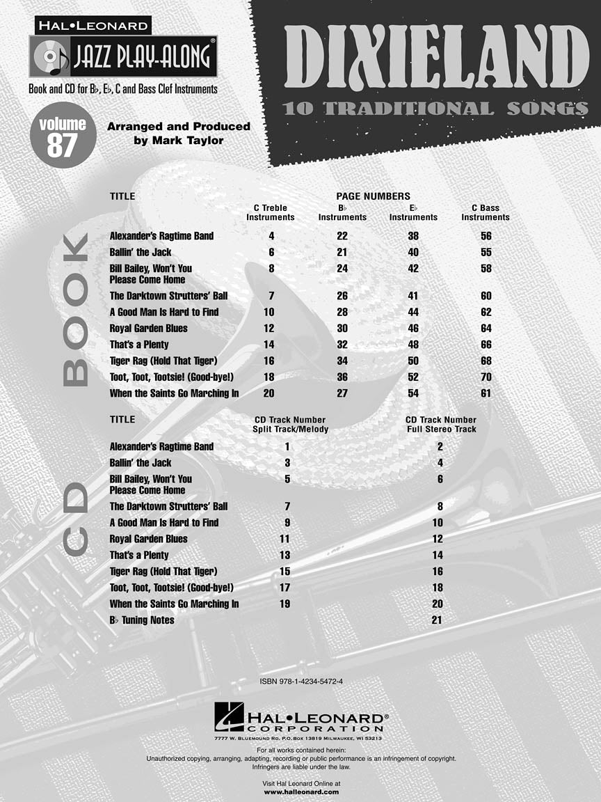 Dixieland Jazz Play Along Volume 87 Book/Cd