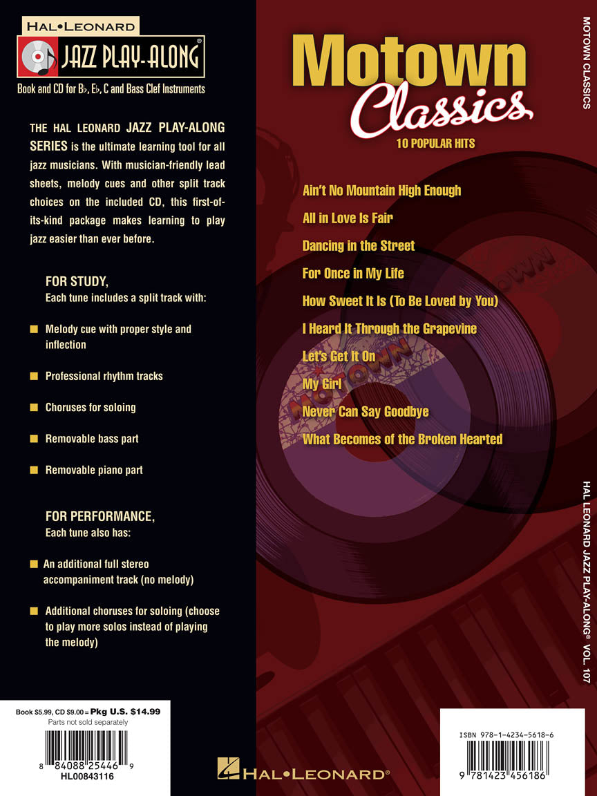 Motown Classics - Jazz Play Along Volume 107 Book/Cd