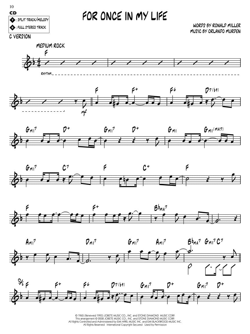 Motown Classics - Jazz Play Along Volume 107 Book/Cd
