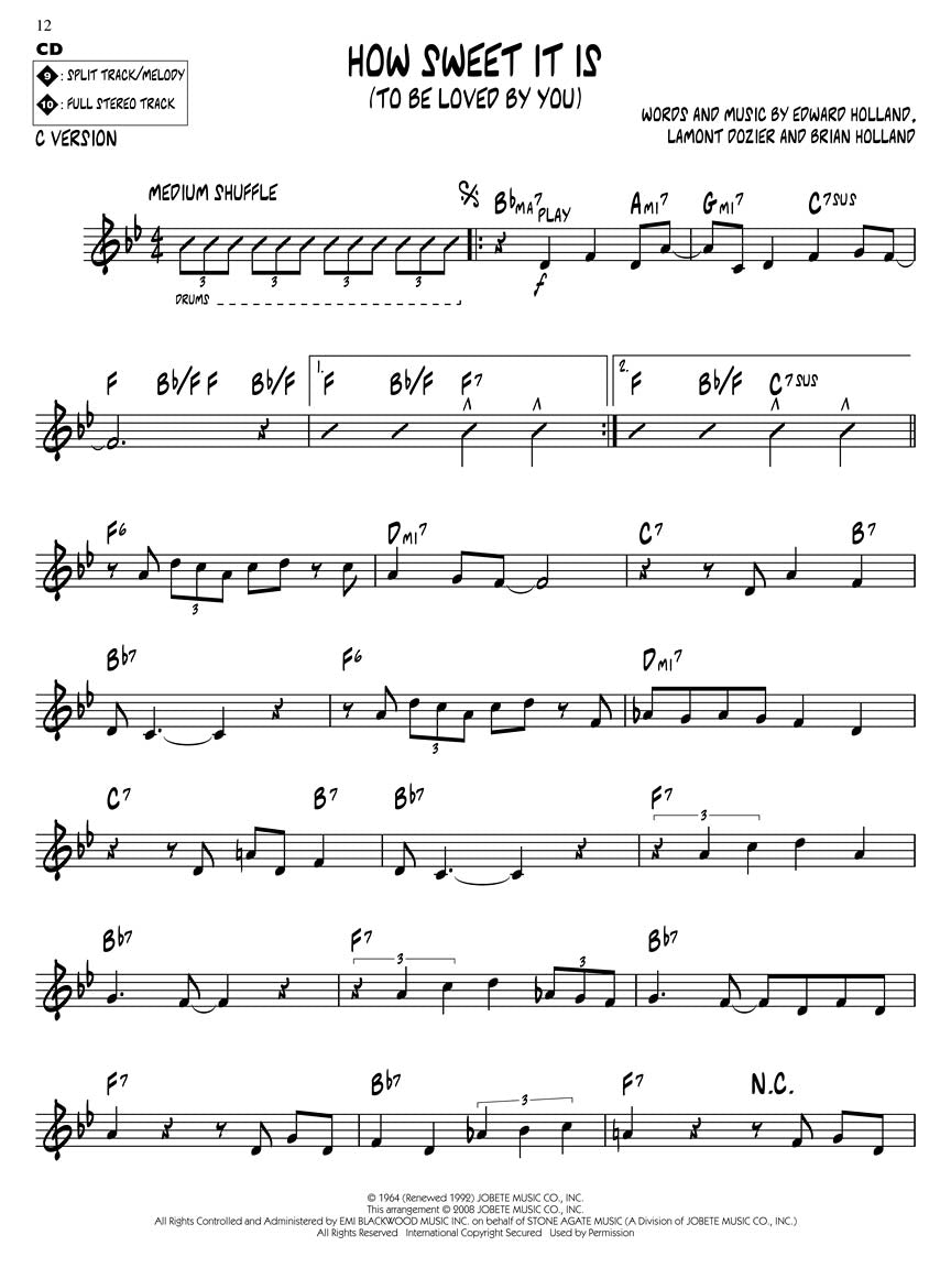 Motown Classics - Jazz Play Along Volume 107 Book/Cd