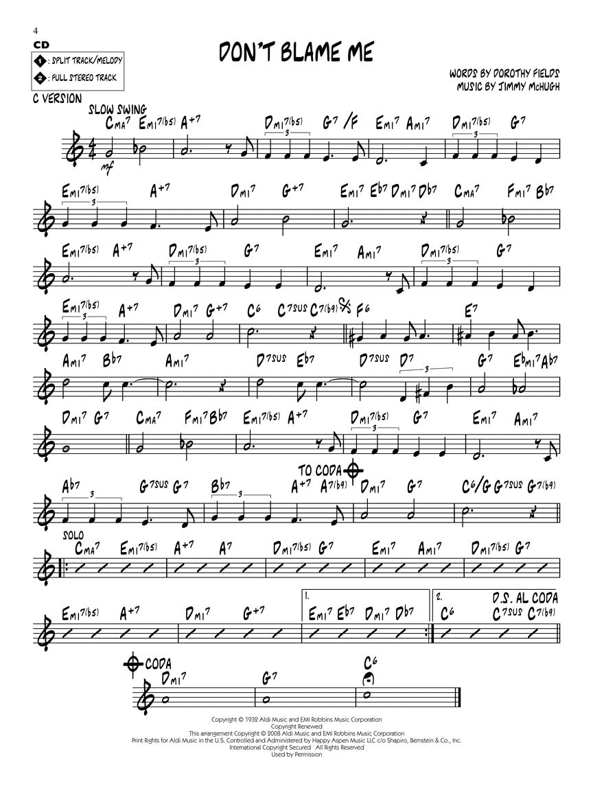 Slo' Jazz - Jazz Play Along Volume 106 Book/Cd