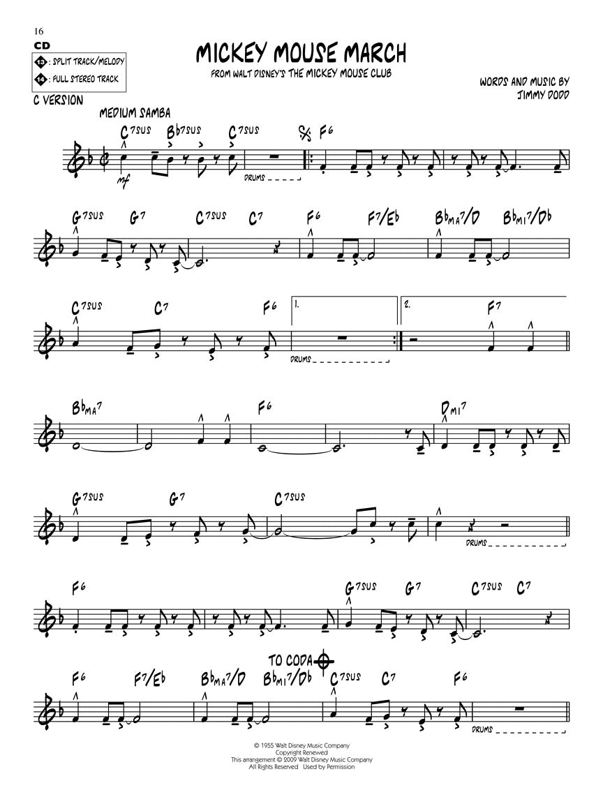 Disney Favorites - Jazz Play Along Volume 93 Book/Cd