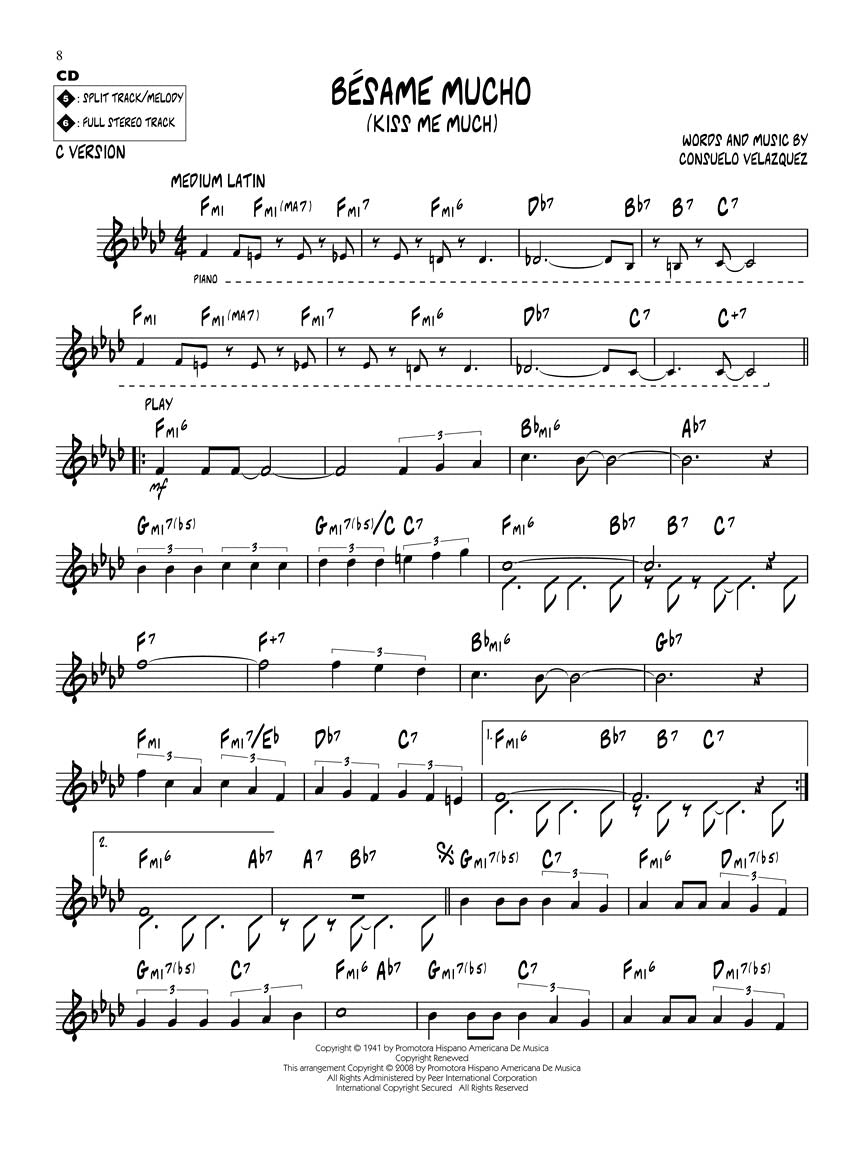 Latin Jazz Standards - Jazz Play Along Volume 96 Book/Cd
