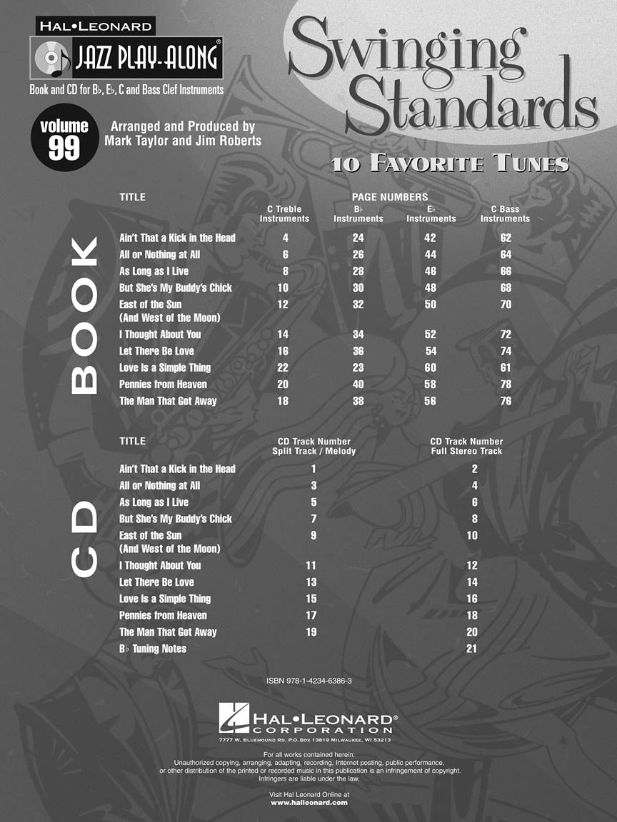 Swinging Standards - Jazz Play Along Volume 99 Book/Cd
