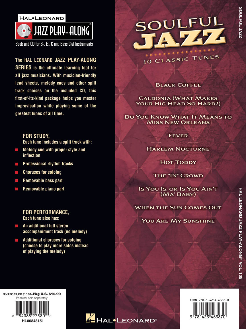 Soulful Jazz - Jazz Play Along Volume 105 Book/Cd