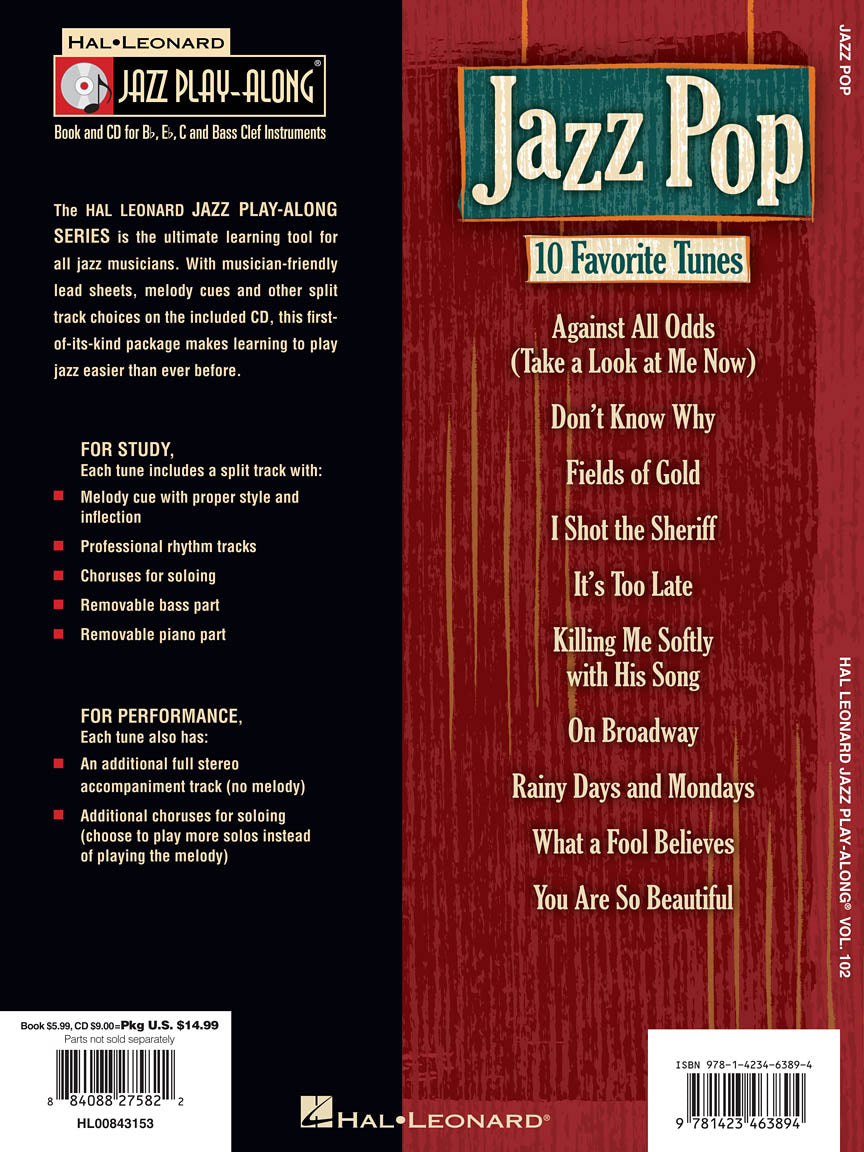 Jazz Pop - Jazz Play Along Volume 102 Book/Cd