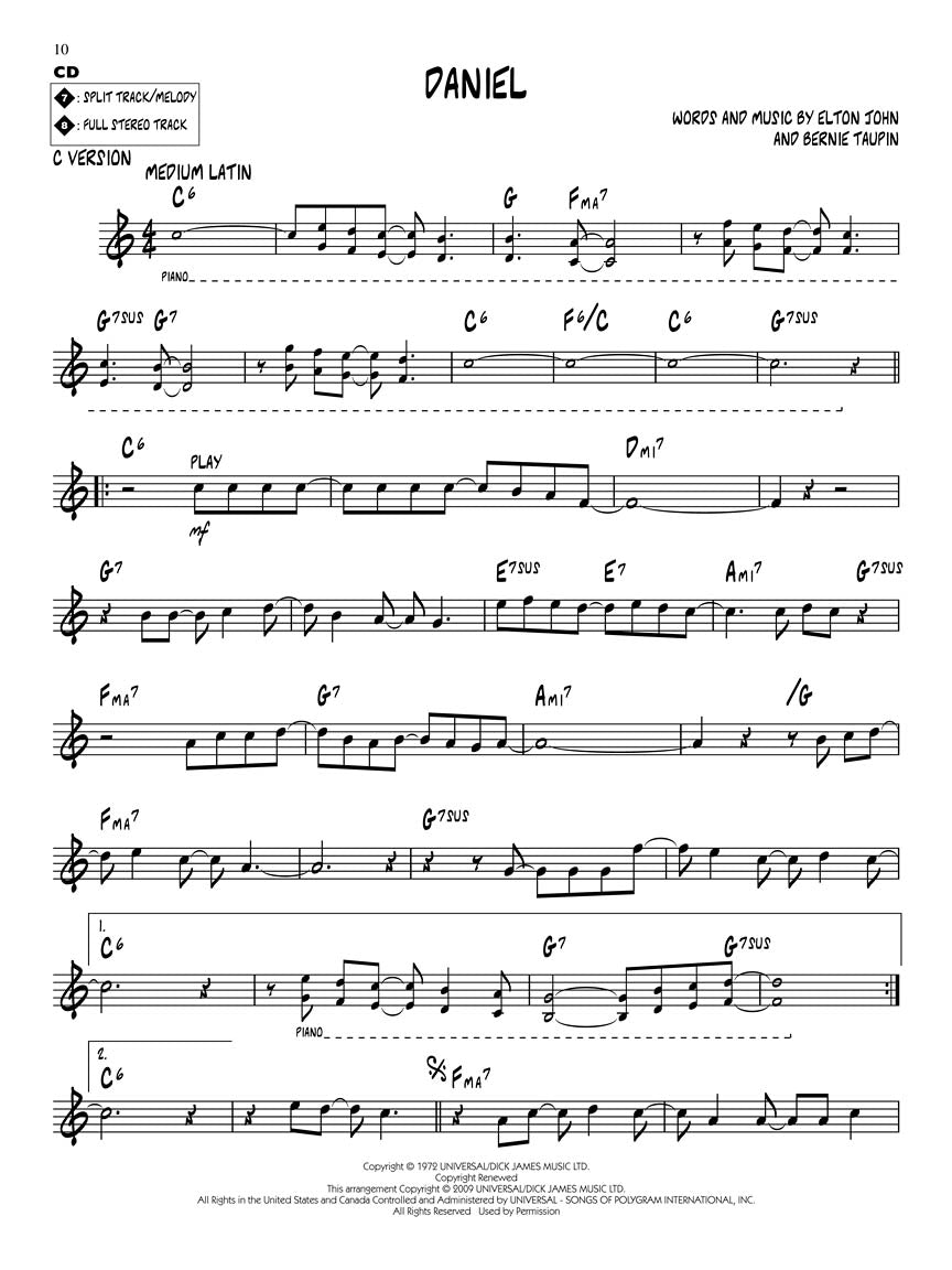 Elton John - Jazz Play Along Volume 104 Book/Cd