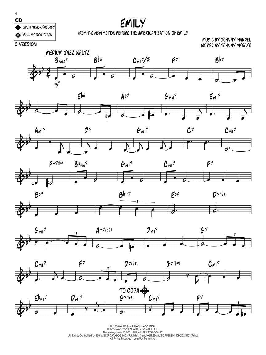 Bill Evans Standards  -Jazz Play Along Volume 141 Book/Cd