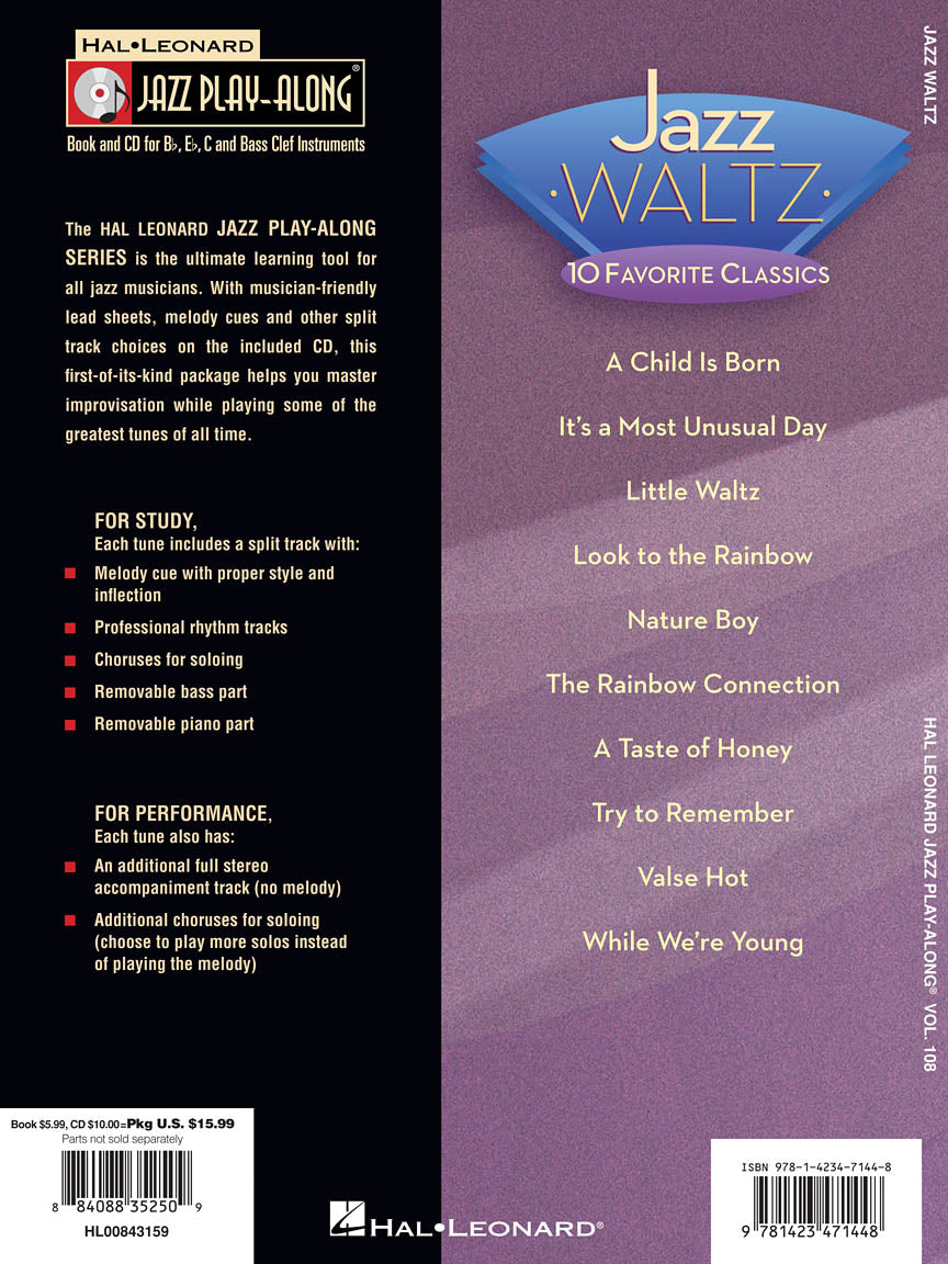 Jazz Waltz - Jazz Play Along Volume 108 Book/Cd