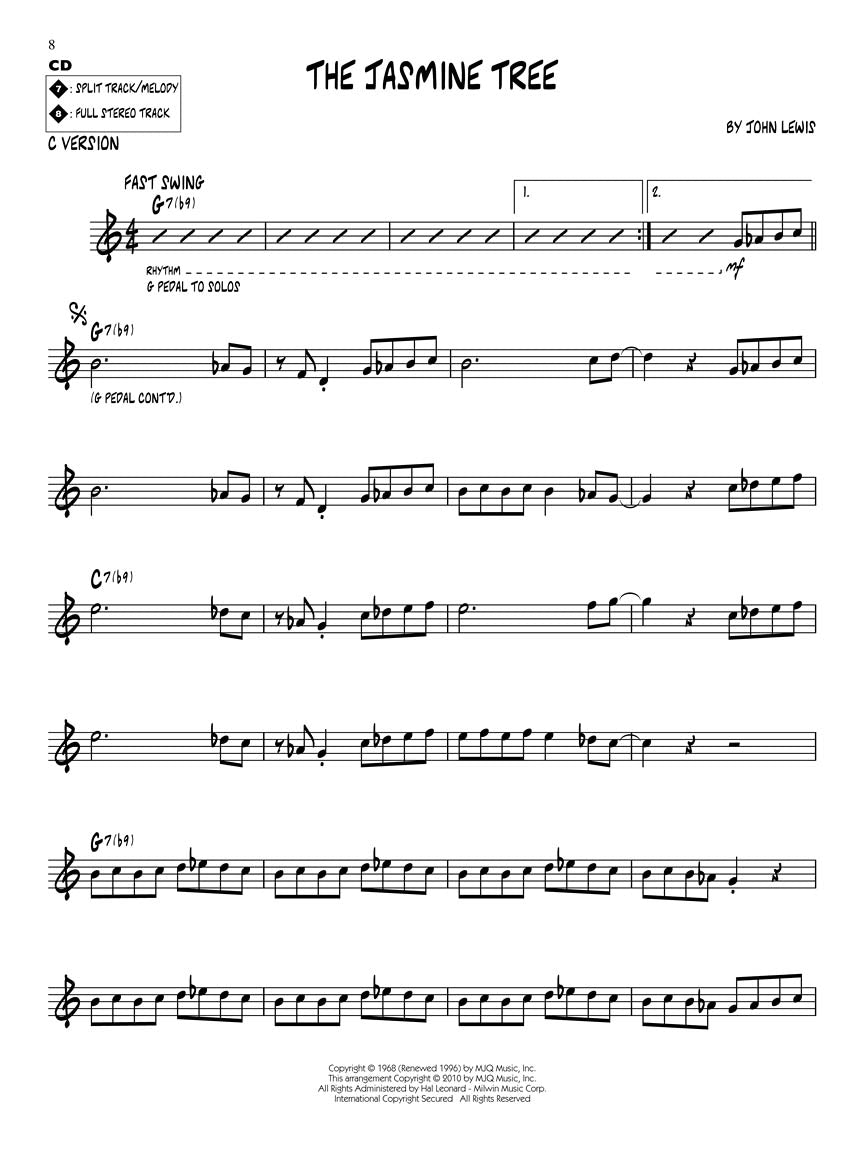 Modern Jazz Quartets - Jazz Play Along Volume 114 Book/Cd