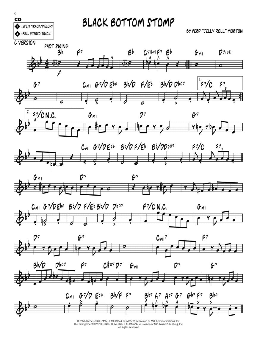 Jelly Roll Morton - Play Along Volume 119 Book/Cd