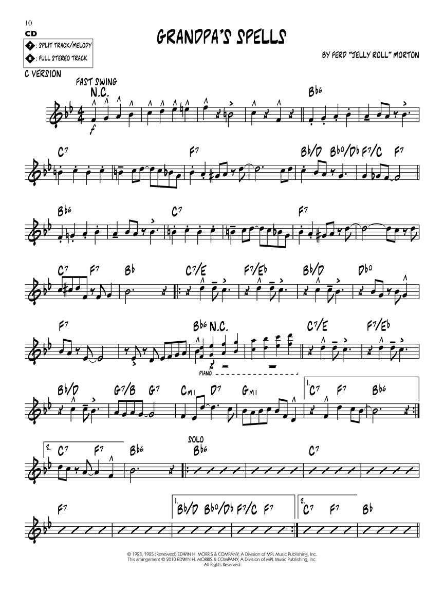 Jelly Roll Morton - Play Along Volume 119 Book/Cd