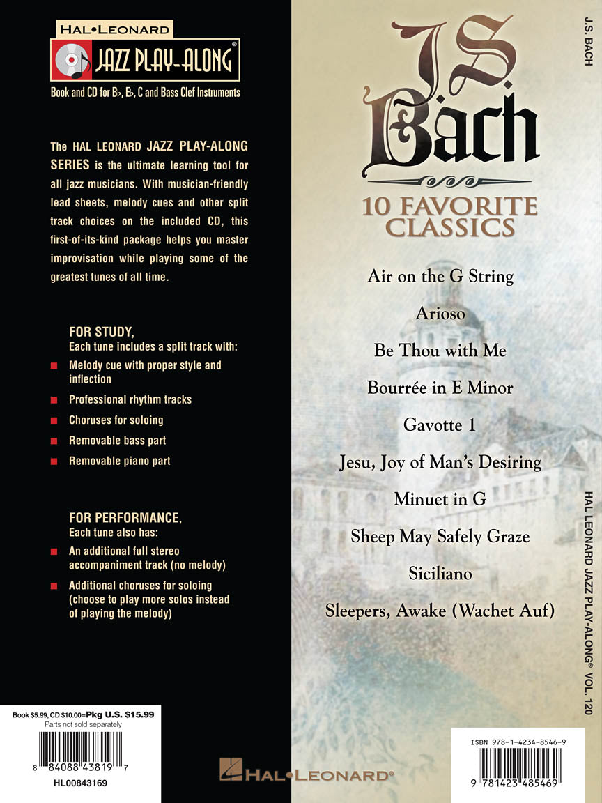 Bach Jazz Play Along Volume 120 Book/Cd