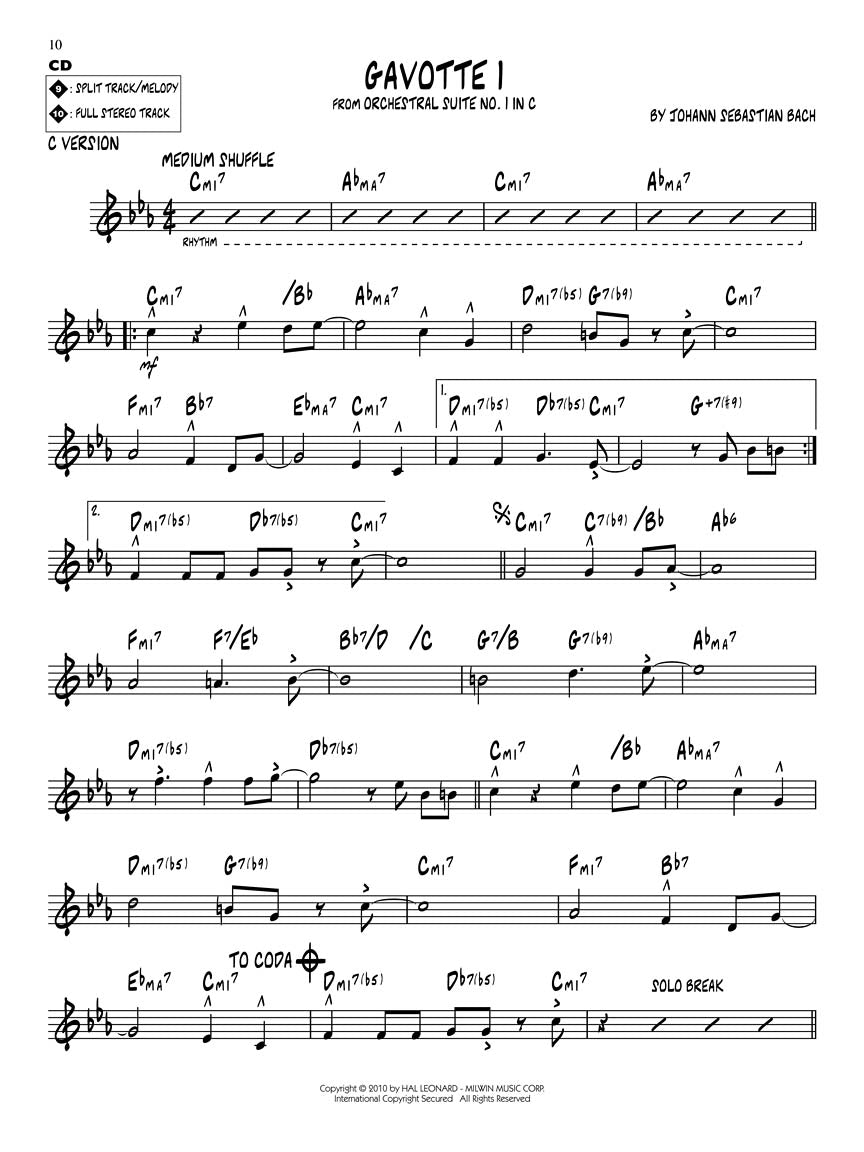 Bach Jazz Play Along Volume 120 Book/Cd