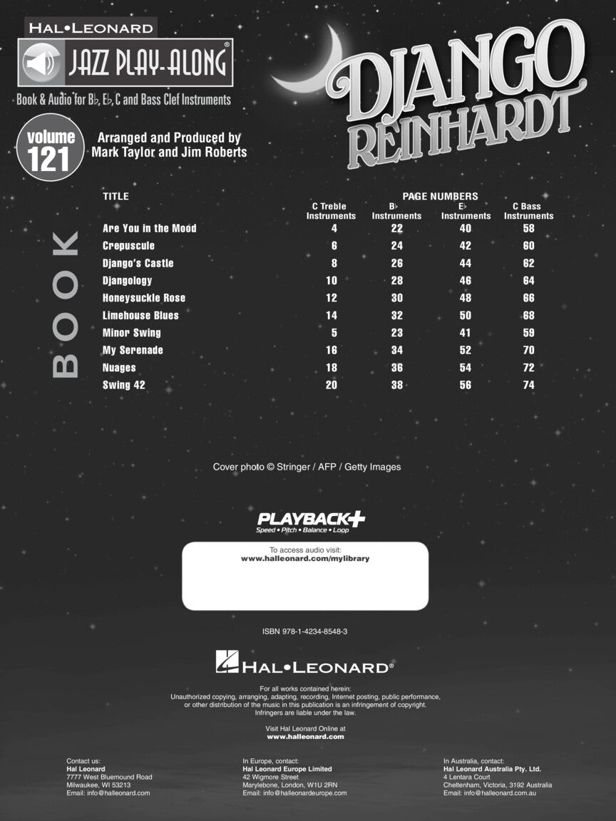 Django Reinhardt - Jazz Play Along Volume 121 Book/Ola