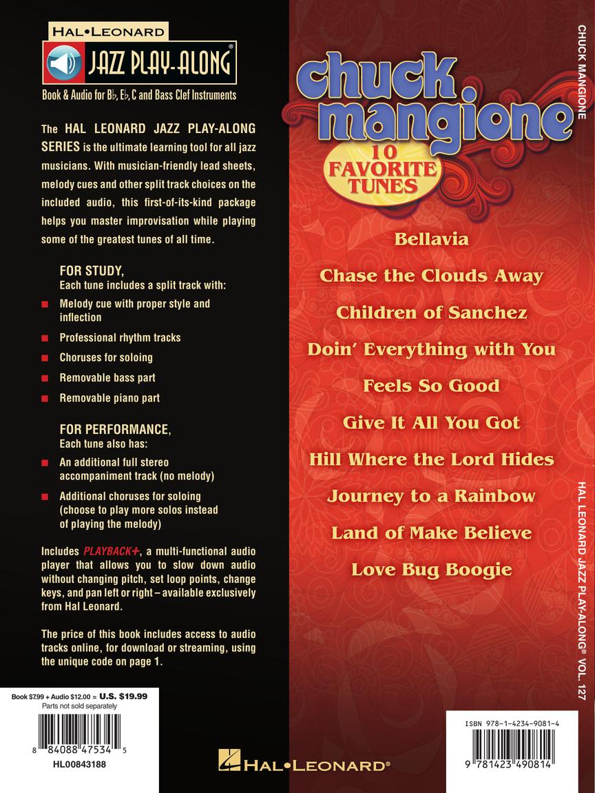 Chuck Mangione - Jazz Play Along Volume 127 Book/Cd