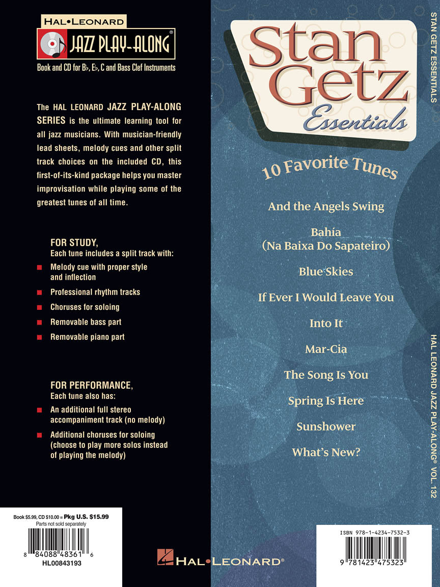 Stan Getz Essentials - Jazz Play Along Volume 132 Book/Cd