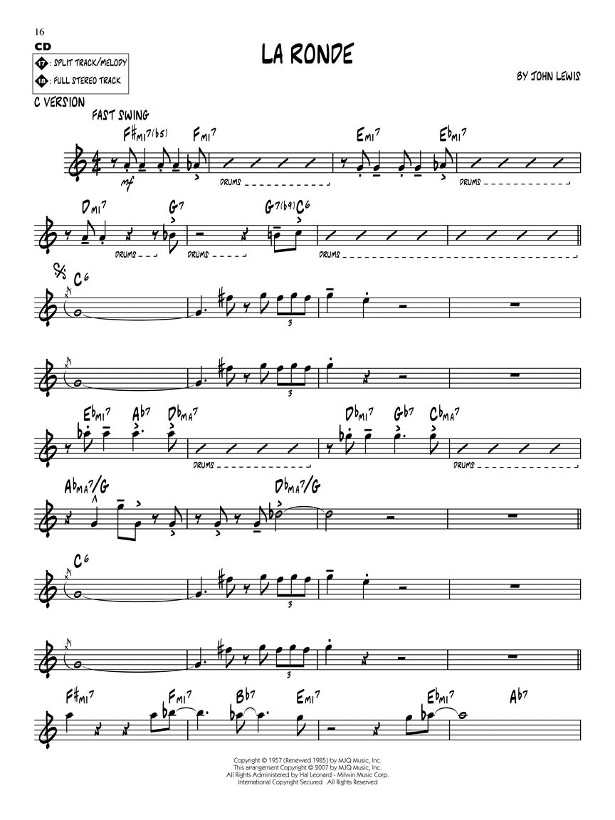 Modern Quartet Classics - Jazz Play Along Volume 1 Book/Cd