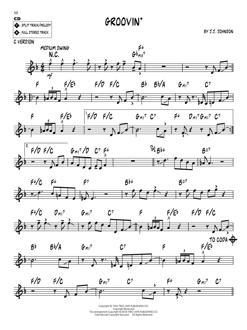 JJ Johnson - Jazz Play Along Volume 152 Book/Cd