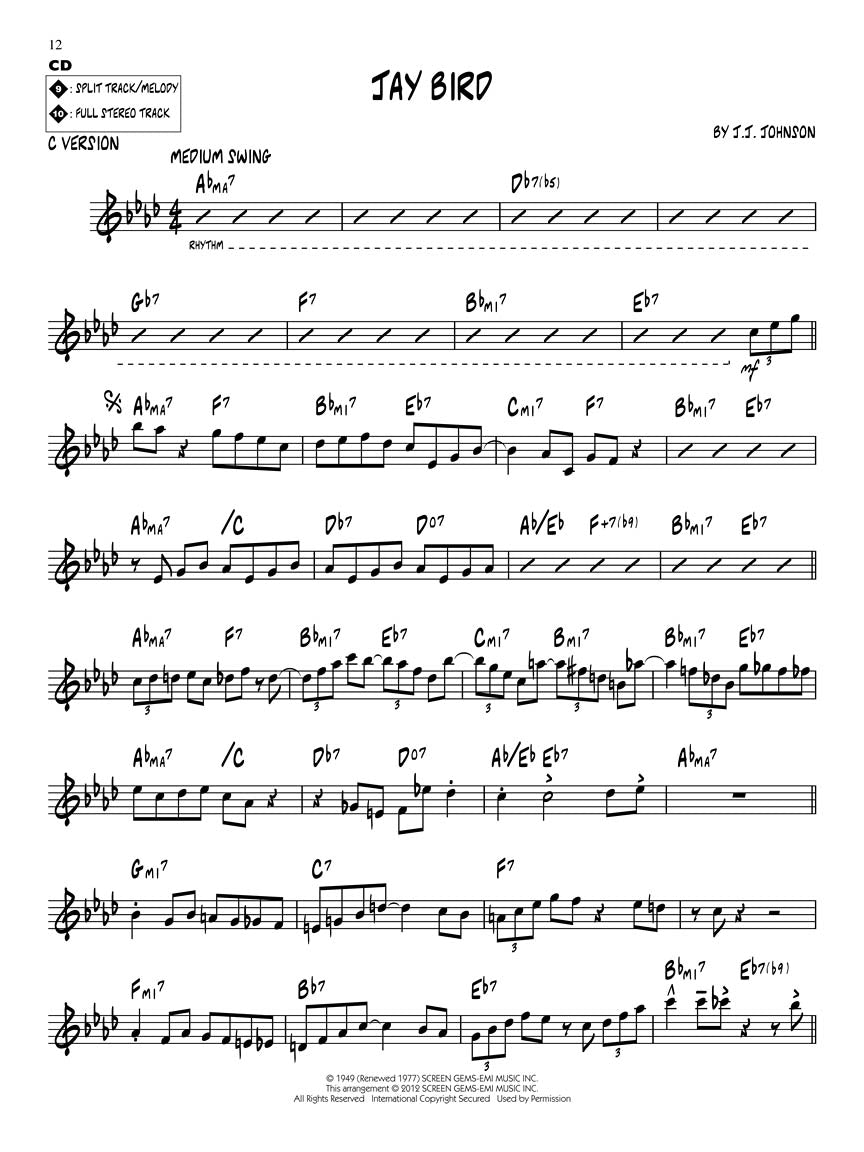 JJ Johnson - Jazz Play Along Volume 152 Book/Cd
