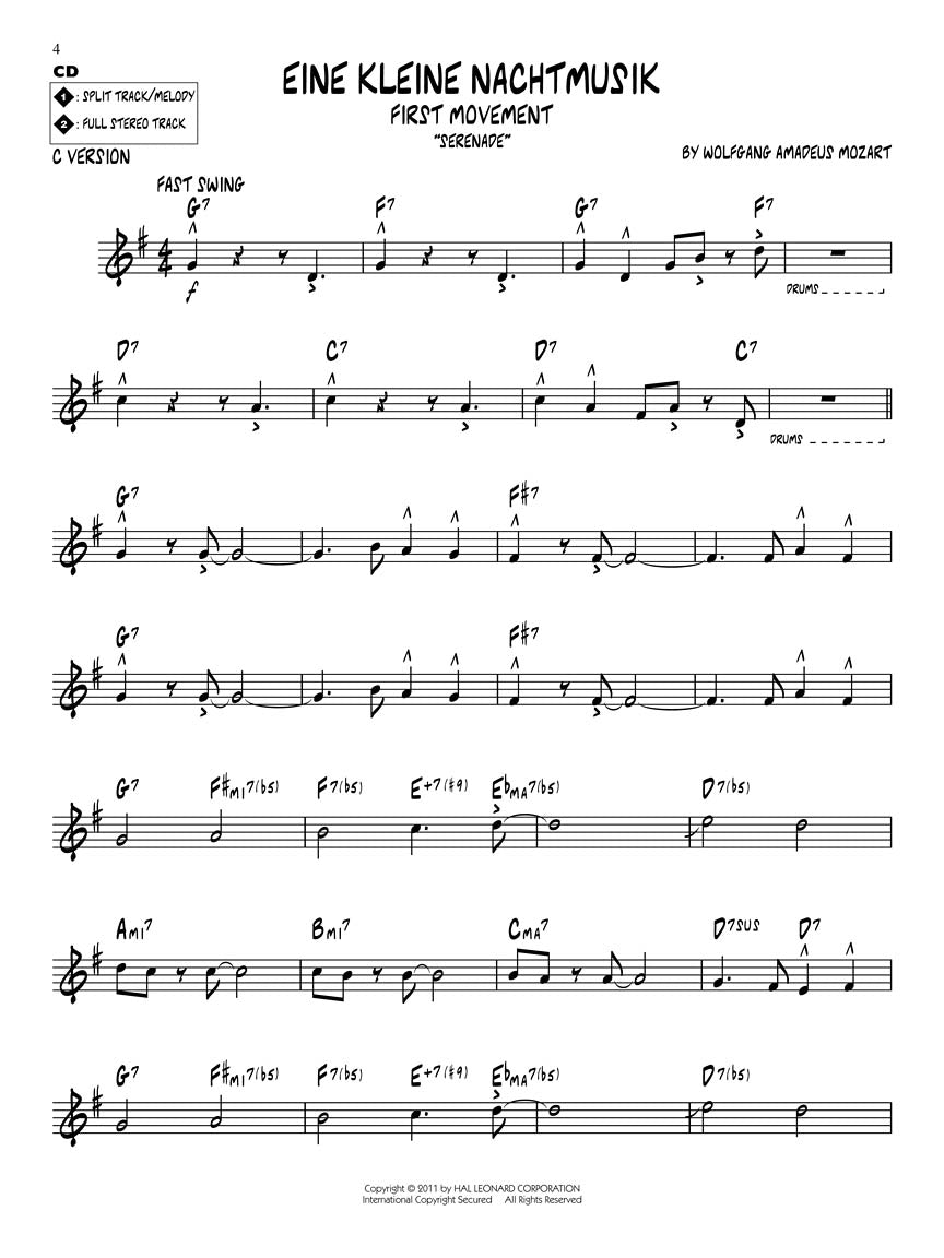 Mozart - Jazz Play Along Volume 159 Book/Cd