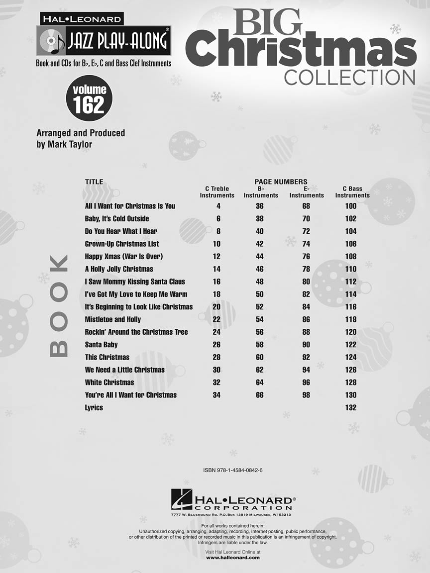 Big Christmas Collection - Jazz Play Along Book/2Cd