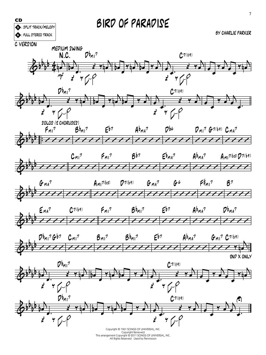 Charlie Parker Gems - Jazz Play Along Volume 142 Book/Cd